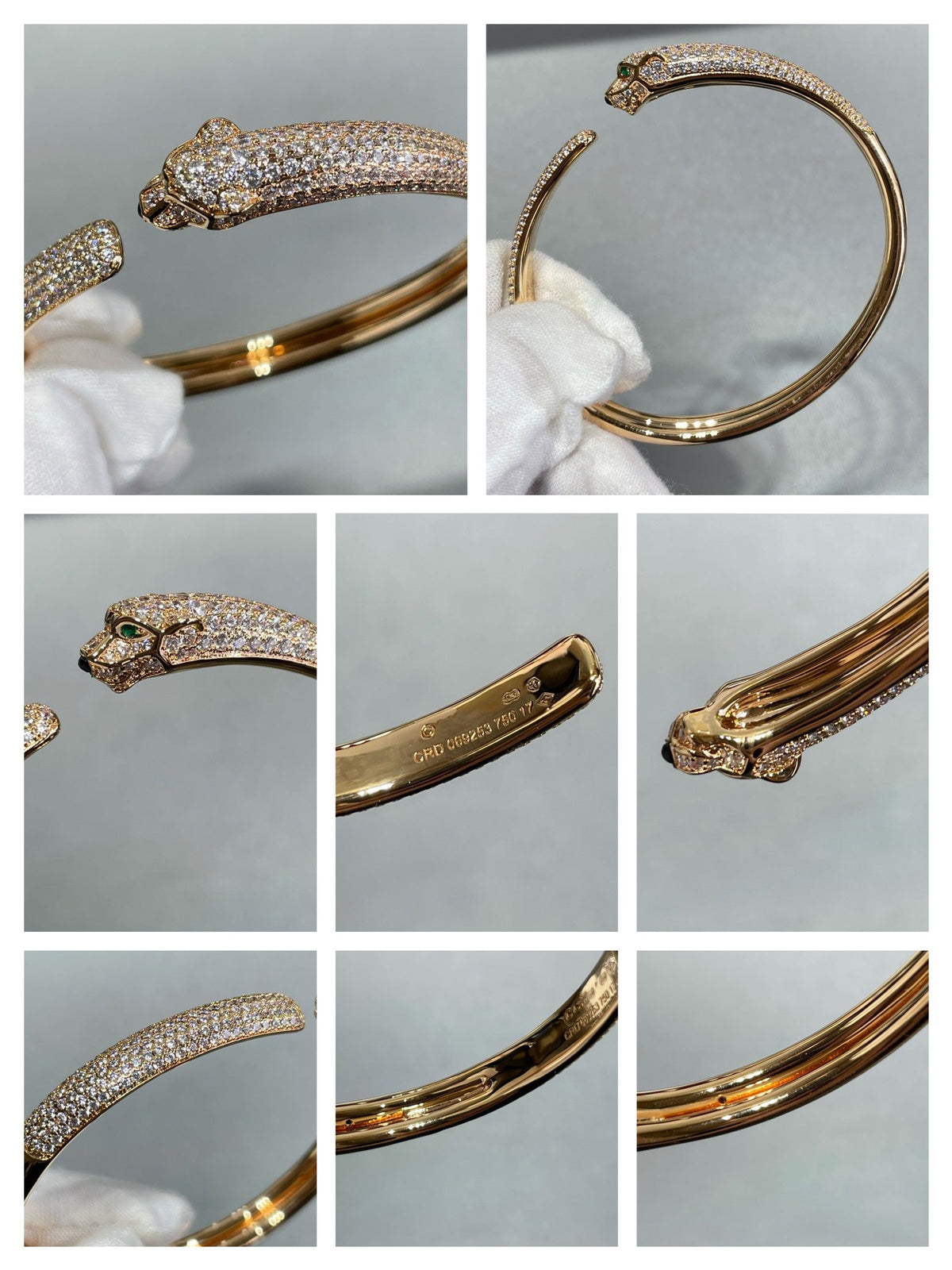 [⭐Mirelle]PANTHERE FULL DIAMOND OPEN BRACELET