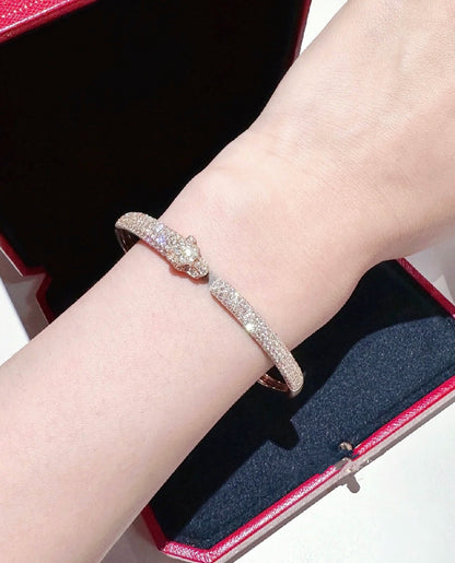 [⭐Mirelle]PANTHERE FULL DIAMOND OPEN BRACELET