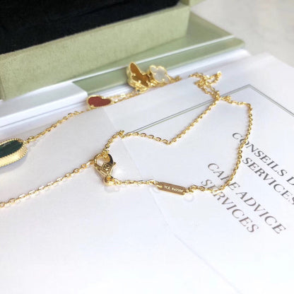 [⭐Mirelle]LUCKY SPRING 4 MOTIFS ROSE GOLD NECKLACE