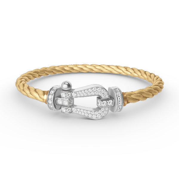 [⭐Mirelle]FORCE LARGE HORSESHOE FULL DIAMOND BRACELET SILVER