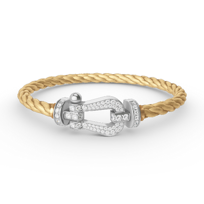 [⭐Mirelle]FORCE LARGE HORSESHOE FULL DIAMOND BRACELET SILVER