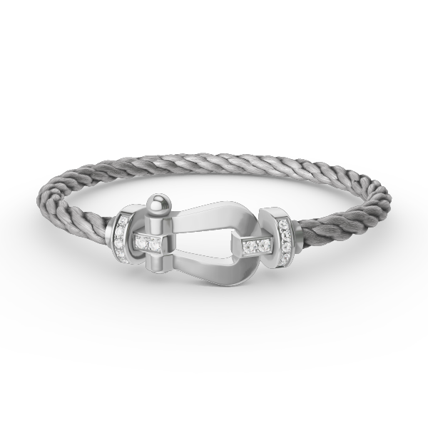 [⭐Mirelle]FORCE LARGE HORSESHOE HALF DIAMOND BRACELET SILVER