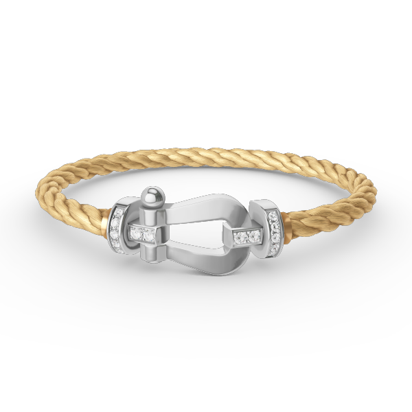 [⭐Mirelle]FORCE LARGE HORSESHOE HALF DIAMOND BRACELET SILVER
