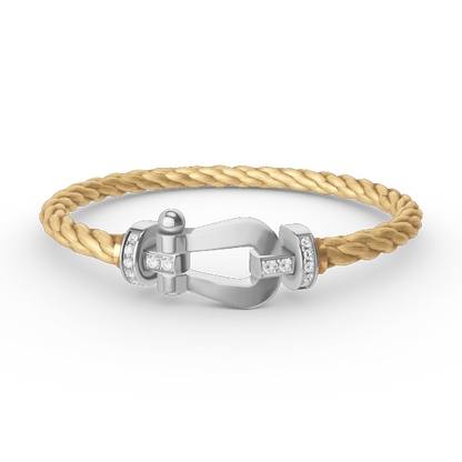 [⭐Mirelle]FORCE LARGE HORSESHOE HALF DIAMOND BRACELET SILVER