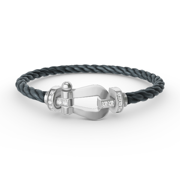 [⭐Mirelle]FORCE LARGE HORSESHOE HALF DIAMOND BRACELET SILVER