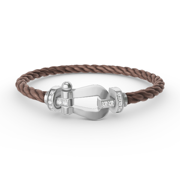 [⭐Mirelle]FORCE LARGE HORSESHOE HALF DIAMOND BRACELET SILVER