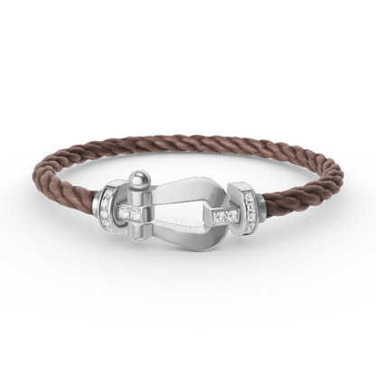 [⭐Mirelle]FORCE LARGE HORSESHOE HALF DIAMOND BRACELET SILVER