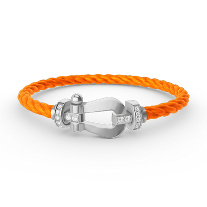[⭐Mirelle]FORCE LARGE HORSESHOE HALF DIAMOND BRACELET SILVER