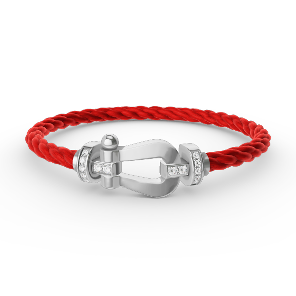 [⭐Mirelle]FORCE LARGE HORSESHOE HALF DIAMOND BRACELET SILVER