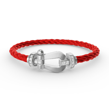 [⭐Mirelle]FORCE LARGE HORSESHOE HALF DIAMOND BRACELET SILVER