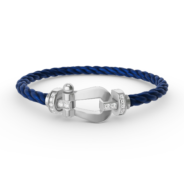 [⭐Mirelle]FORCE LARGE HORSESHOE HALF DIAMOND BRACELET SILVER