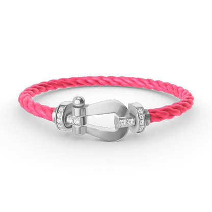 [⭐Mirelle]FORCE LARGE HORSESHOE HALF DIAMOND BRACELET SILVER