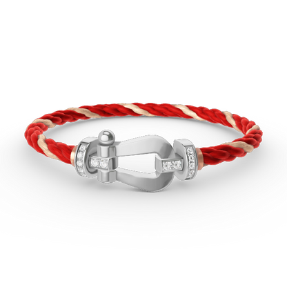 [⭐Mirelle]FORCE LARGE HORSESHOE HALF DIAMOND BRACELET SILVER