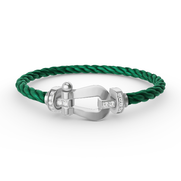 [⭐Mirelle]FORCE LARGE HORSESHOE HALF DIAMOND BRACELET SILVER