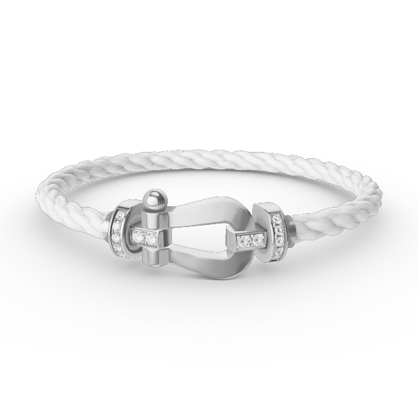 [⭐Mirelle]FORCE LARGE HORSESHOE HALF DIAMOND BRACELET SILVER