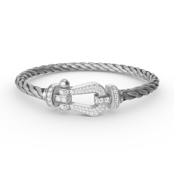 [⭐Mirelle]FORCE LARGE HORSESHOE FULL DIAMOND BRACELET SILVER