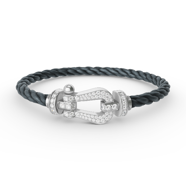 [⭐Mirelle]FORCE LARGE HORSESHOE FULL DIAMOND BRACELET SILVER