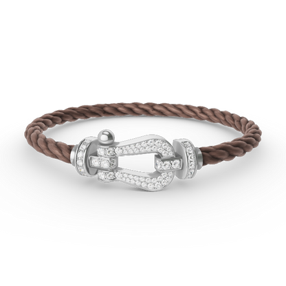 [⭐Mirelle]FORCE LARGE HORSESHOE FULL DIAMOND BRACELET SILVER