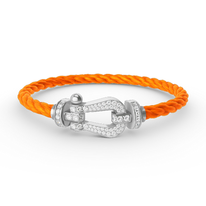 [⭐Mirelle]FORCE LARGE HORSESHOE FULL DIAMOND BRACELET SILVER
