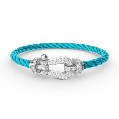 [⭐Mirelle]FORCE LARGE HORSESHOE FULL DIAMOND BRACELET SILVER