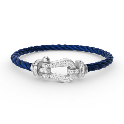 [⭐Mirelle]FORCE LARGE HORSESHOE FULL DIAMOND BRACELET SILVER