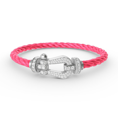[⭐Mirelle]FORCE LARGE HORSESHOE FULL DIAMOND BRACELET SILVER
