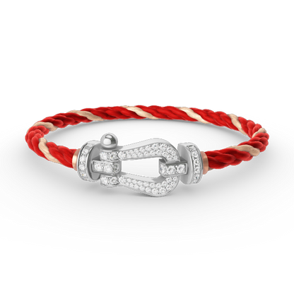 [⭐Mirelle]FORCE LARGE HORSESHOE FULL DIAMOND BRACELET SILVER