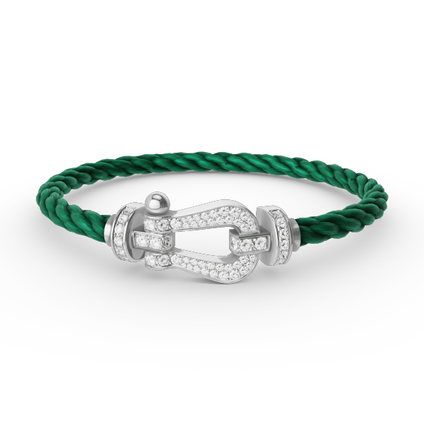 [⭐Mirelle]FORCE LARGE HORSESHOE FULL DIAMOND BRACELET SILVER