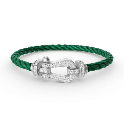 [⭐Mirelle]FORCE LARGE HORSESHOE FULL DIAMOND BRACELET SILVER