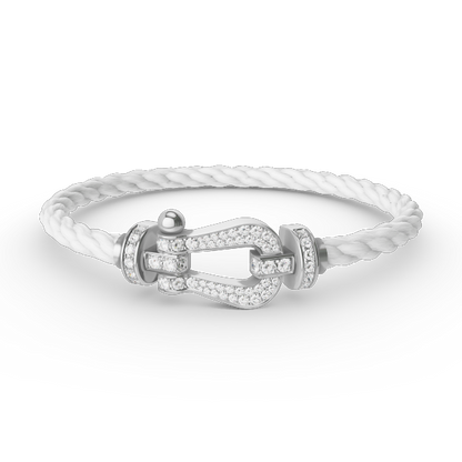 [⭐Mirelle]FORCE LARGE HORSESHOE FULL DIAMOND BRACELET SILVER