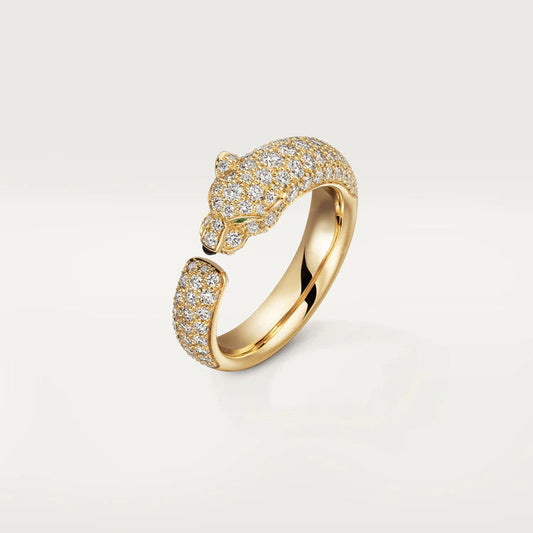 [⭐Mirelle]PANTHERE PINK GOLD DIAMOND RING
