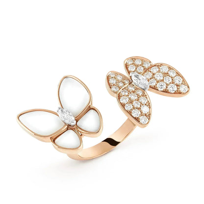 [⭐Mirelle]TWIN BUTTERFLY DIAMOND MOP RING