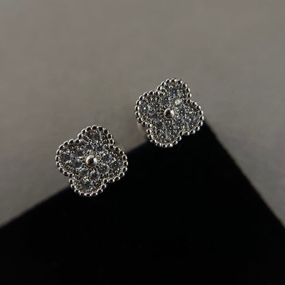 [⭐Mirelle]CLOVER MINI DIAMOND STUD EARRINGS