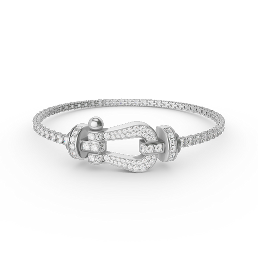 [⭐Mirelle]FORCE  LARGE HORSESHOE FULL DIAMOND TENNIS BRACELET