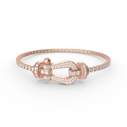 [⭐Mirelle]FORCE  LARGE HORSESHOE FULL DIAMOND TENNIS BRACELET
