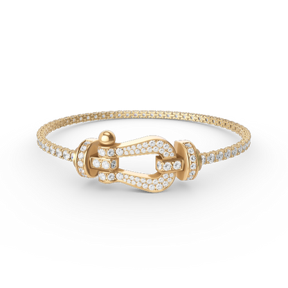[⭐Mirelle]FORCE  LARGE HORSESHOE FULL DIAMOND TENNIS BRACELET